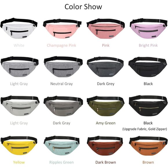 Women Men Blue Large Crossbody Fanny Pack Belt Bag Hands-Free Waist Pack - Picture 7 of 7